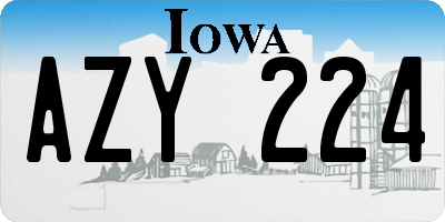 IA license plate AZY224