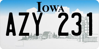 IA license plate AZY231