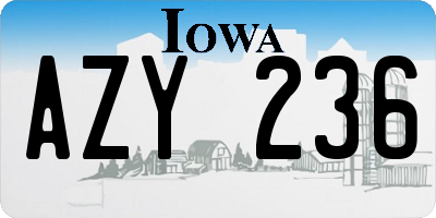 IA license plate AZY236