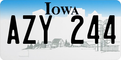 IA license plate AZY244