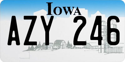 IA license plate AZY246