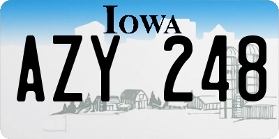 IA license plate AZY248