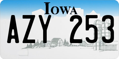 IA license plate AZY253