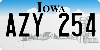IA license plate AZY254
