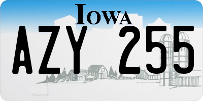 IA license plate AZY255