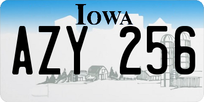 IA license plate AZY256