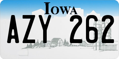 IA license plate AZY262