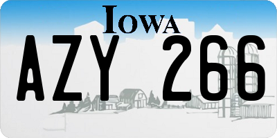 IA license plate AZY266