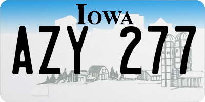 IA license plate AZY277