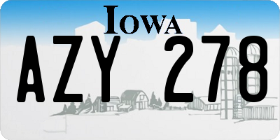 IA license plate AZY278