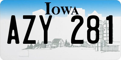 IA license plate AZY281