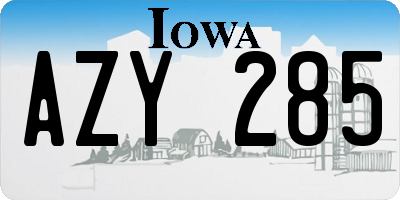IA license plate AZY285