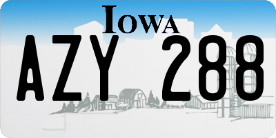 IA license plate AZY288