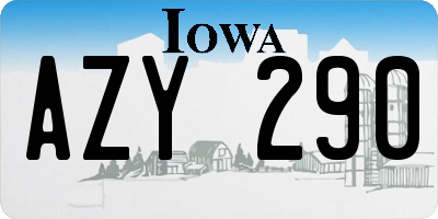 IA license plate AZY290