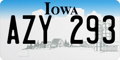 IA license plate AZY293