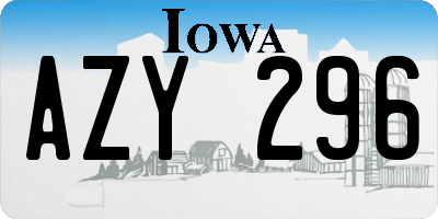 IA license plate AZY296
