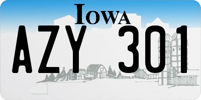 IA license plate AZY301