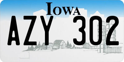 IA license plate AZY302