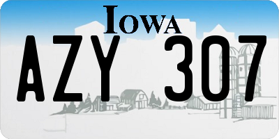 IA license plate AZY307