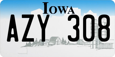 IA license plate AZY308