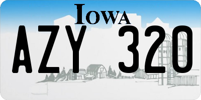IA license plate AZY320