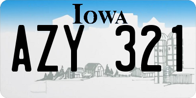 IA license plate AZY321