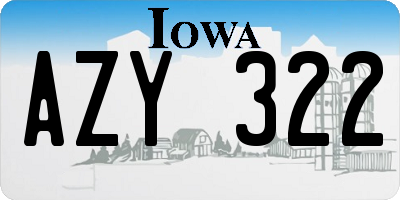 IA license plate AZY322