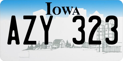IA license plate AZY323