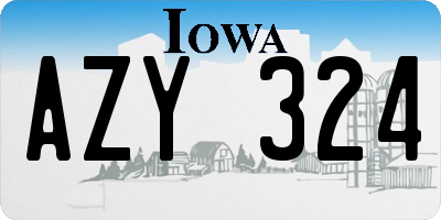 IA license plate AZY324
