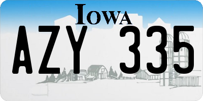 IA license plate AZY335