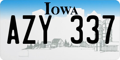 IA license plate AZY337
