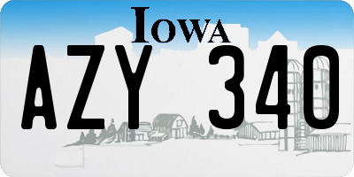 IA license plate AZY340