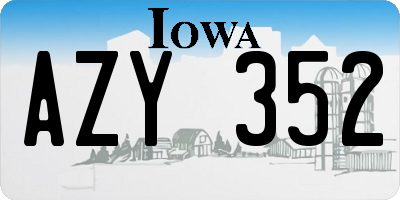 IA license plate AZY352