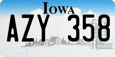 IA license plate AZY358