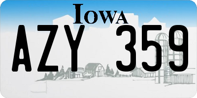 IA license plate AZY359