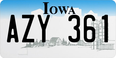 IA license plate AZY361