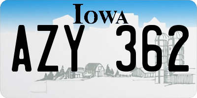 IA license plate AZY362