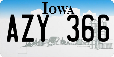 IA license plate AZY366