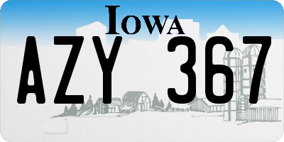 IA license plate AZY367
