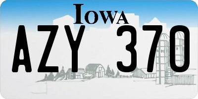 IA license plate AZY370