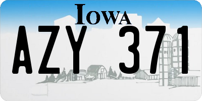 IA license plate AZY371