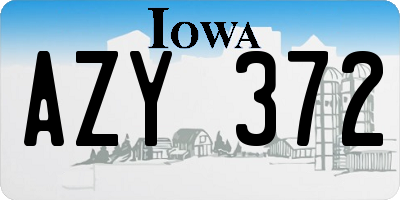 IA license plate AZY372