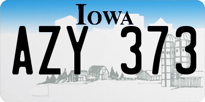 IA license plate AZY373