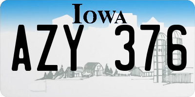 IA license plate AZY376