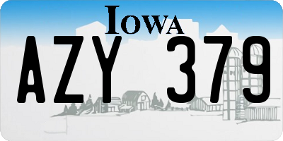 IA license plate AZY379
