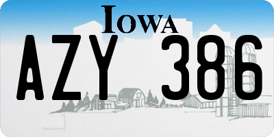 IA license plate AZY386