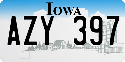 IA license plate AZY397