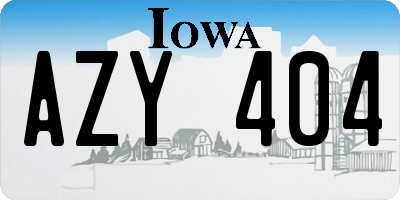 IA license plate AZY404