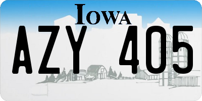 IA license plate AZY405
