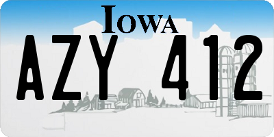 IA license plate AZY412